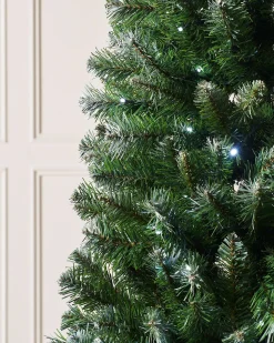 WeRChristmas Pre-Lit Slim Frosted Christmas Tree, 6 Ft^ Budget Christmas Trees|Snow Flocked Christmas Trees
