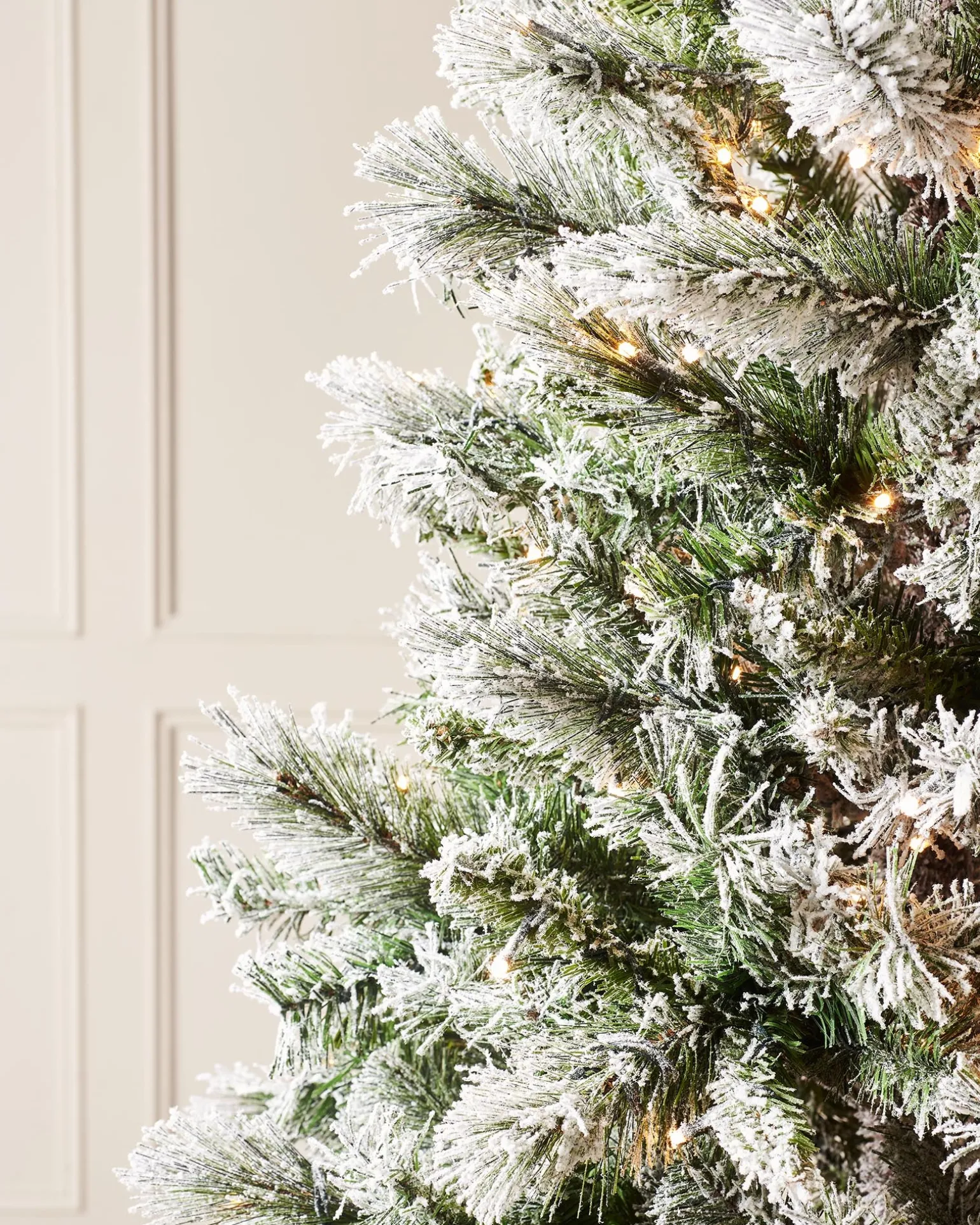 WeRChristmas Pre-Lit Slim Snow Flocked Spruce Christmas Tree, 7 Ft^ Premium Christmas Trees|Snow Flocked Christmas Trees
