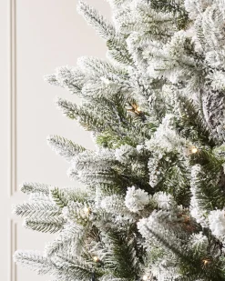 WeRChristmas Pre-Lit Slim Snow Flocked Christmas Tree, 5 Ft^ Budget Christmas Trees|Snow Flocked Christmas Trees