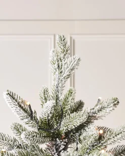 WeRChristmas Pre-Lit Slim Snow Flocked Christmas Tree, 7 Ft^ Snow Flocked Christmas Trees|Pre Lit Christmas Trees