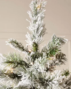 WeRChristmas Pre-Lit Slim Snow Flocked Spruce Christmas Tree, 8 Ft^ Premium Christmas Trees|Snow Flocked Christmas Trees