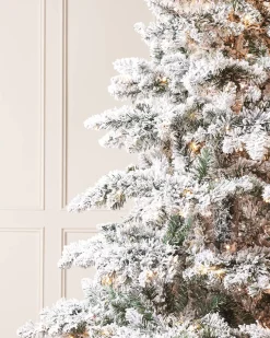 WeRChristmas Pre-Lit Snow Flocked Alpine Christmas Tree, 7 Ft^ Snow Flocked Christmas Trees|Pre Lit Christmas Trees