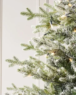 WeRChristmas Pre-Lit Snow Flocked Fraser Fir Christmas Tree, 7 Ft^ Premium Christmas Trees|Snow Flocked Christmas Trees