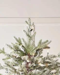 WeRChristmas Pre-Lit Snow Flocked Fraser Fir Christmas Tree, 7 Ft^ Premium Christmas Trees|Snow Flocked Christmas Trees