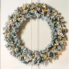 WeRChristmas Pre-Lit Snow Flocked Majestic Wreath, 1 M^ Extra Large Wreaths|Plain Wreaths