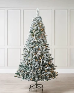 WeRChristmas Pre-Lit Snow Flocked Mixed Pine Christmas Tree, 7 Ft^ Budget Christmas Trees|Snow Flocked Christmas Trees