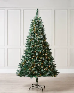 WeRChristmas Pre-Lit Snow Flocked Mixed Pine Christmas Tree, 6 Ft^ Budget Christmas Trees|Snow Flocked Christmas Trees