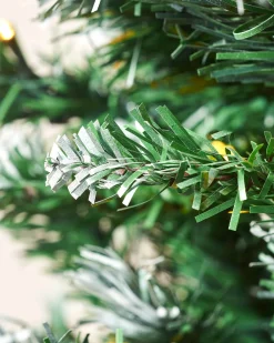 WeRChristmas Pre-Lit Snow Flocked Mixed Pine Christmas Tree, 7 Ft^ Budget Christmas Trees|Snow Flocked Christmas Trees
