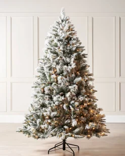 WeRChristmas Pre-Lit Snow Flocked Mixed Pine Christmas Tree, 6 Ft^ Snow Flocked Christmas Trees|Pre Lit Christmas Trees