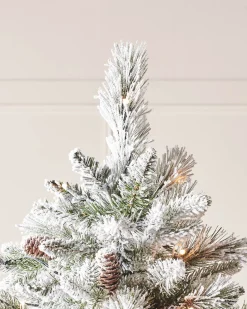 WeRChristmas Pre-Lit Snow Flocked Mixed Pine Christmas Tree, 6 Ft^ Snow Flocked Christmas Trees|Pre Lit Christmas Trees