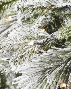 WeRChristmas Pre-Lit Snow Flocked Mixed Pine Christmas Tree, 7 Ft^ Snow Flocked Christmas Trees|Pre Lit Christmas Trees