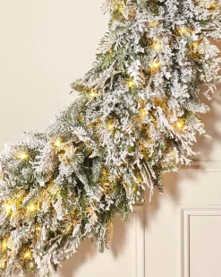WeRChristmas Pre-Lit Snow Flocked Natural Fir Majestic Wreath, 1.5 M^ Extra Large Wreaths|Decorated Wreaths