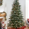 WeRChristmas Pre-Lit Snow Flocked Norwegian Spruce Christmas Tree, 7 Ft^ Snow Flocked Christmas Trees|Pre Lit Christmas Trees