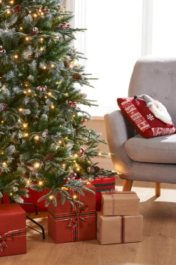WeRChristmas Pre-Lit Snow Flocked Norwegian Spruce Christmas Tree, 7 Ft^ Snow Flocked Christmas Trees|Pre Lit Christmas Trees