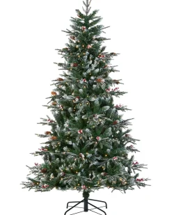WeRChristmas Pre-Lit Snow Flocked Norwegian Spruce Christmas Tree, 7 Ft^ Snow Flocked Christmas Trees|Pre Lit Christmas Trees
