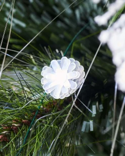 WeRChristmas Pre-Lit Snow Flocked Pinecones & Berries Fibre Optic Christmas Tree, 6 Ft^ Fibre Optic Christmas Trees|Snow Flocked Christmas Trees