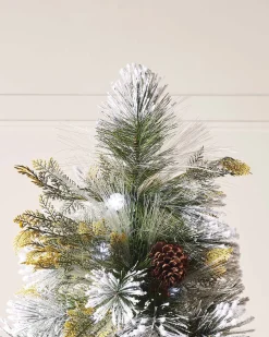 WeRChristmas Pre-Lit Snow Flocked Pinecones & Berries Fibre Optic Christmas Tree, 6 Ft^ Fibre Optic Christmas Trees|Snow Flocked Christmas Trees