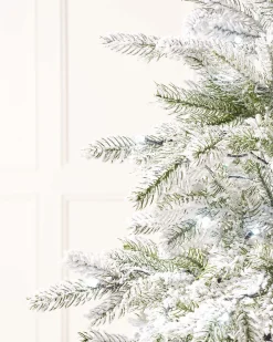WeRChristmas Pre-Lit Snow Flocked Potted Christmas Tree, 4 Ft^ Budget Christmas Trees|Potted Christmas Trees