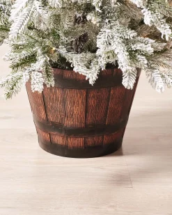 WeRChristmas Pre-Lit Snow Flocked Potted Christmas Tree, 4 Ft^ Budget Christmas Trees|Potted Christmas Trees