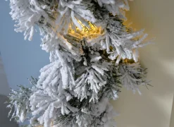 WeRChristmas Pre-Lit Snow Flocked Spruce Garland, 9 Ft^ Snow Flocked Garlands|Pre Lit Garlands
