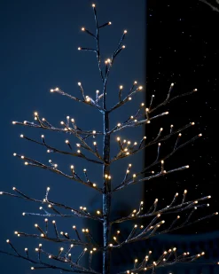 WeRChristmas Pre-Lit Snow Flocked Twig Tree, 4 Ft^ Tree Silhouettes|Budget Christmas Trees