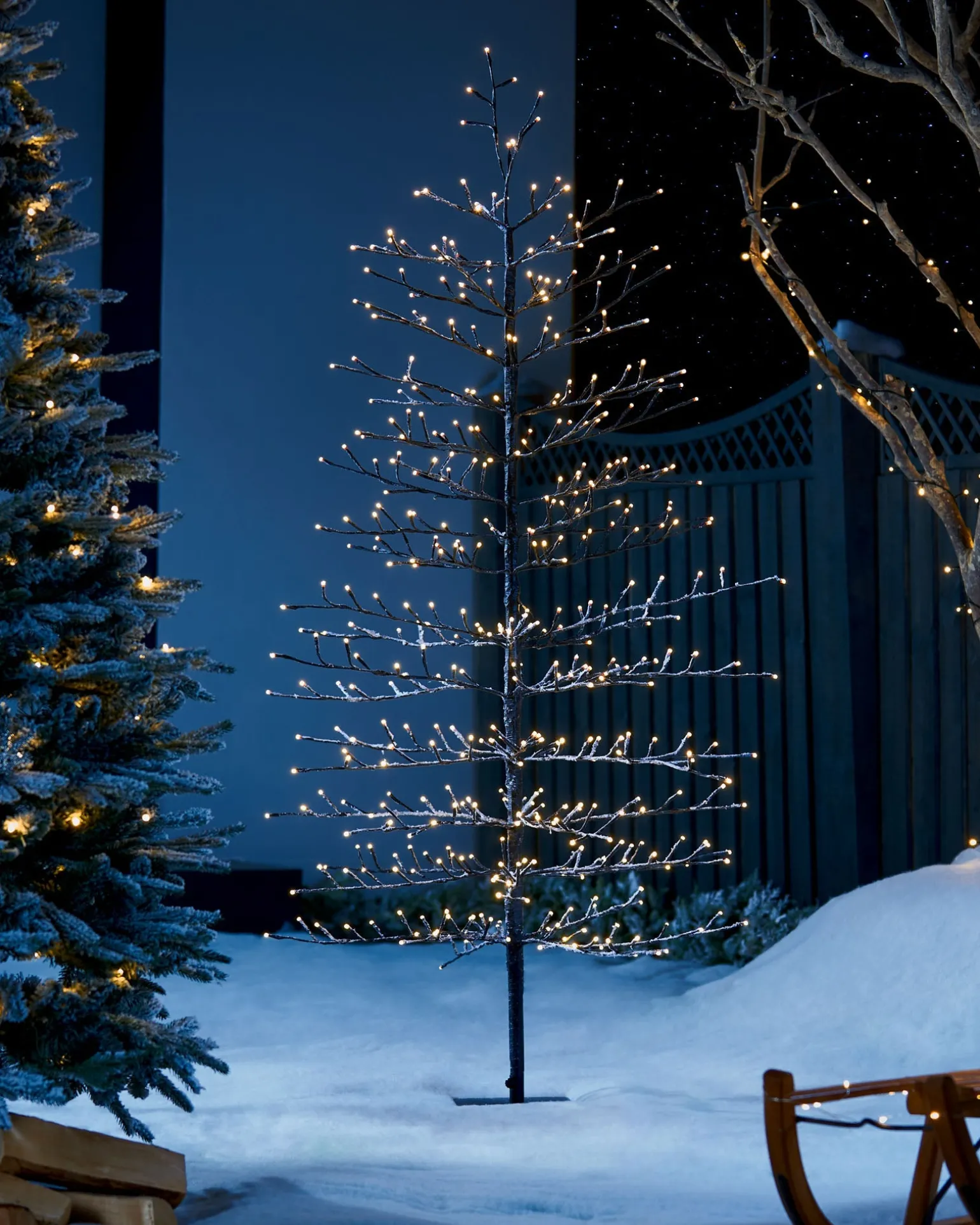 WeRChristmas Pre-Lit Snow Flocked Twig Tree, 6 Ft^ Tree Silhouettes