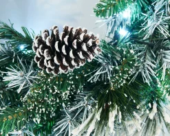 WeRChristmas Pre-Lit Snow Flocked Wreath, Pinecones, 60 Cm^ Decorated Wreaths