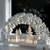 WeRChristmas Pre-Lit Snowflake And Village Scene Arch, 32 Cm^ Table Decorations