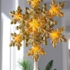 WeRChristmas Pre-Lit Snowflake Christmas Tree Topper, Gold, 29 Cm^ Tree Toppers