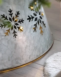 WeRChristmas Pre-Lit Snowflake Tree Collar, 55 Cm^ Skirts & Collars