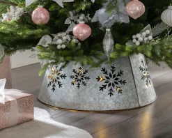 WeRChristmas Pre-Lit Snowflake Tree Collar, 55 Cm^ Skirts & Collars