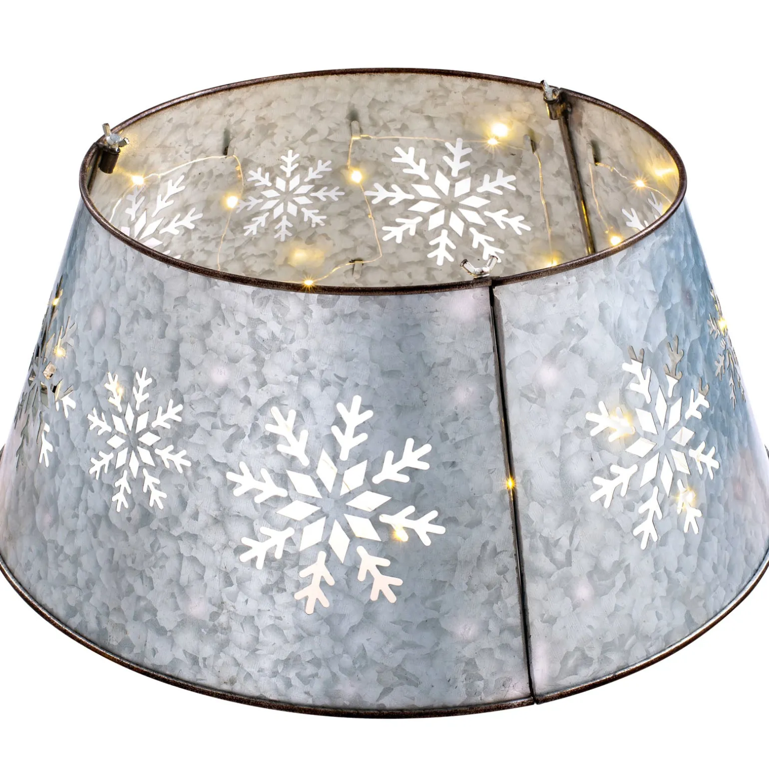 WeRChristmas Pre-Lit Snowflake Tree Collar, 55 Cm^ Skirts & Collars