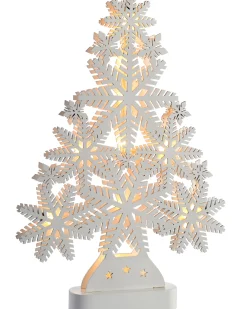 WeRChristmas Pre-Lit Snowflake Tree Table Christmas Decoration, 39.5 Cm^ Table Decorations