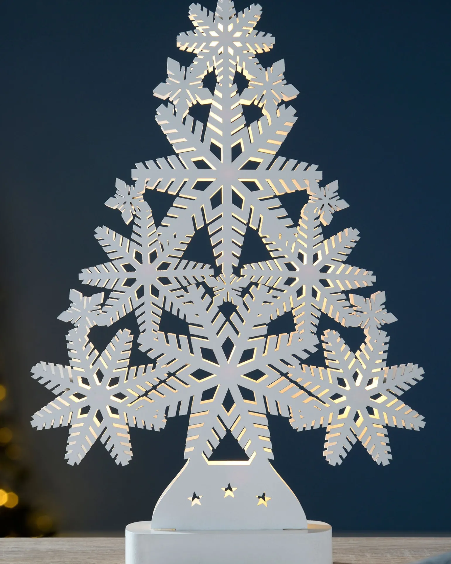 WeRChristmas Pre-Lit Snowflake Tree Table Christmas Decoration, 39.5 Cm^ Table Decorations