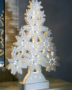 WeRChristmas Pre-Lit Snowflake Tree Table Christmas Decoration, 39.5 Cm^ Table Decorations