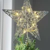 WeRChristmas Pre-Lit Star Christmas Tree Topper, Silver, 31 Cm^ Tree Toppers