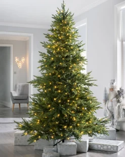 WeRChristmas Pre-Lit Traditional Fir Multi-Function Christmas Tree, 6 Ft^ Pre Lit Christmas Trees