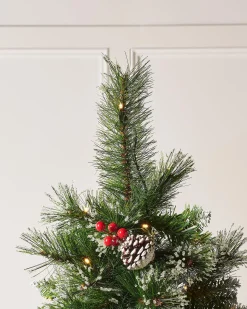 WeRChristmas Pre-Lit Victorian Frosted Berries & Pinecones Christmas Tree, 5 Ft^ Snow Flocked Christmas Trees|Pre Lit Christmas Trees