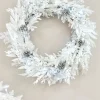 WeRChristmas Pre-Lit White Wreath, 76 Cm^ Decorated Wreaths|Pre Lit Wreaths