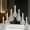 WeRChristmas Pre-Lit Wooden Candle Bridge, White^ Table Decorations