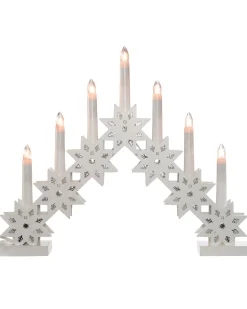 WeRChristmas Pre-Lit Wooden Candle Bridge, White^ Table Decorations