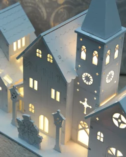 WeRChristmas Pre-Lit Wooden Church Scene, 22 Cm^ Table Decorations