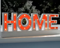 WeRChristmas Pre-Lit Wooden Home Sign, 38 Cm^ Table Decorations