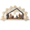 WeRChristmas Pre-Lit Wooden Nativity Scene, 26 Cm^ Table Decorations
