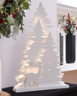 WeRChristmas Pre-Lit Wooden Reindeer Scene, 46 Cm^ Table Decorations