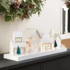 WeRChristmas Pre-Lit Wooden Village Scene, White, 48 Cm^ Table Decorations