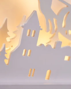 WeRChristmas Pre-Lit Wooden Village Scene, 44 Cm^ Table Decorations