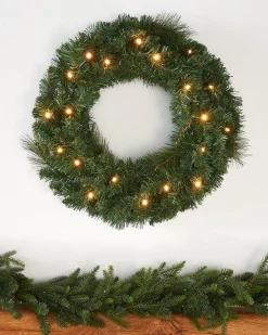WeRChristmas Pre-Lit Wreath, 60 Cm^ Plain Wreaths|Pre Lit Wreaths