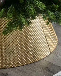 WeRChristmas Quilted Metal Tree Collar, Gold, 71 Cm^ Skirts & Collars