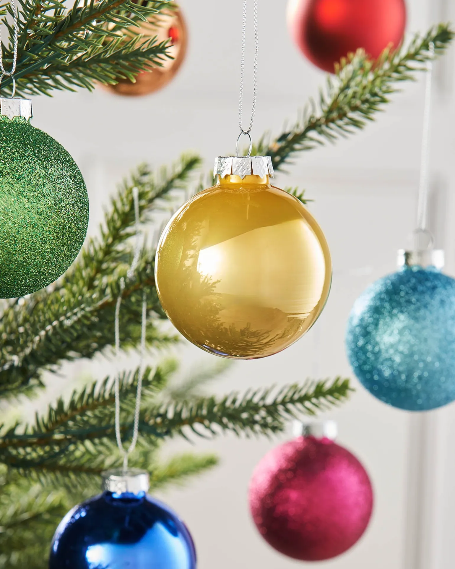 WeRChristmas Rainbow Glass Baubles, 24 Pack, 6 Cm^ Glass Baubles